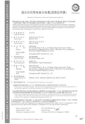 TUV-SUD认证证书